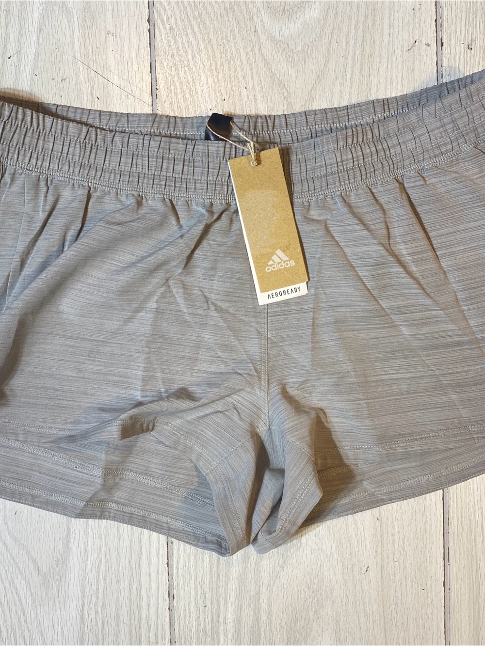 NWT Adidas HTHR WVN Pacer Training Athletic Shorts Women's Size L Gray Aeroready